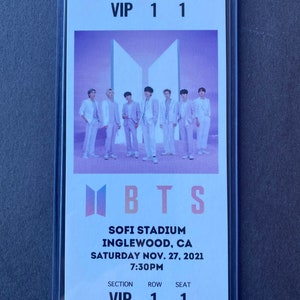 2021 BTS Bangtan Boys Erinnerungskarte Stub für SOFI Stadion 11/27 Konzert
