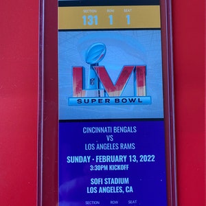 Super Bowl LVI 56 Gedenkkarte Stub mit Halter - Bengalen @ Los Angeles Rams - SOFI Stadium!