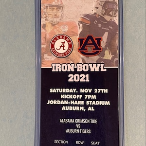 2021 Iron Bowl Erinnerung 11/27 Ticket Stub AUBURN v ALABAMA Classic 4OT Spiel
