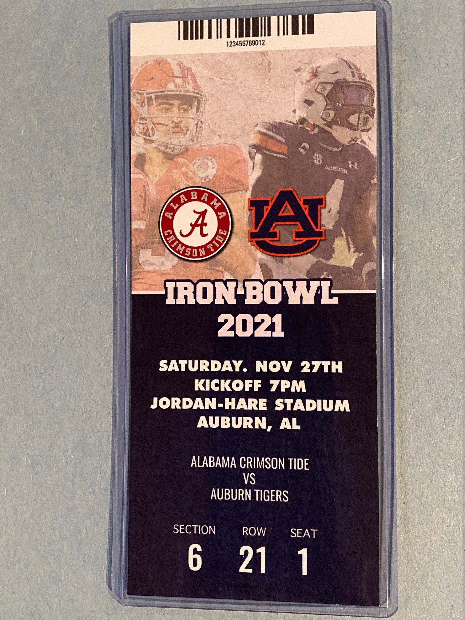 2021 Iron Bowl Commemorative 11/27 Ticket Stub AUBURN V Etsy