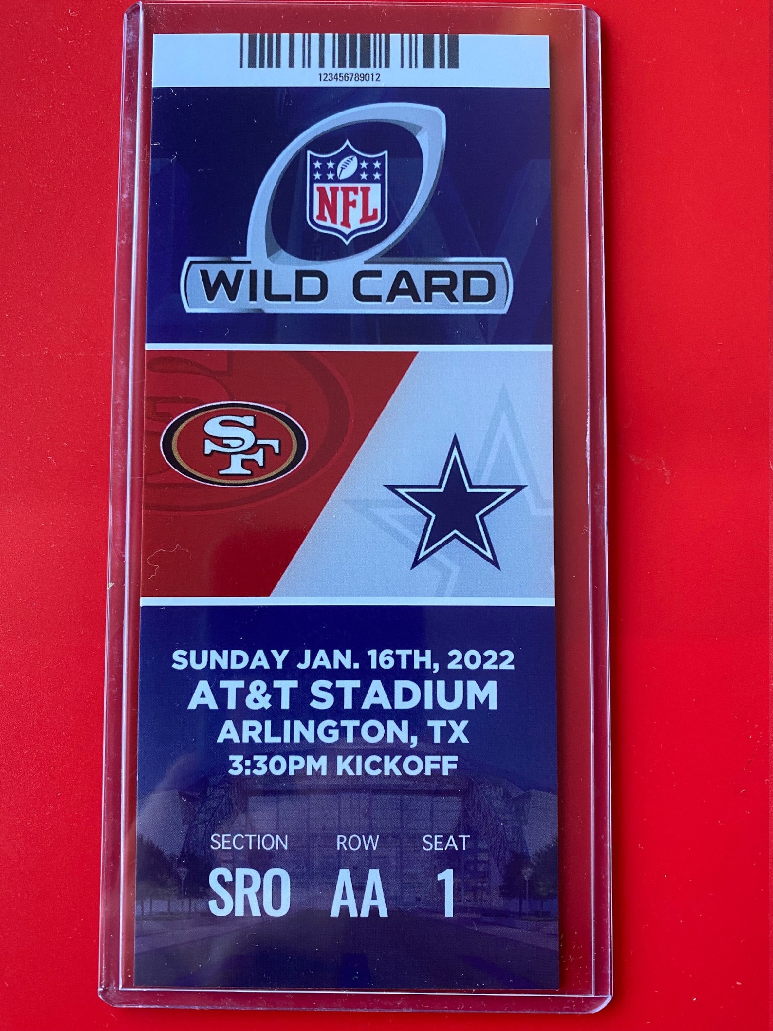 2022 DALLAS COWBOYS Vs SF 49ers Commemorative Ticket Stub 1/16/2022