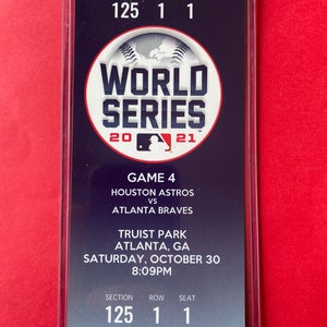2021 MLB World Series 10/30 Ticket Stub Houston Astros @ Atlanta Braves GAME 4