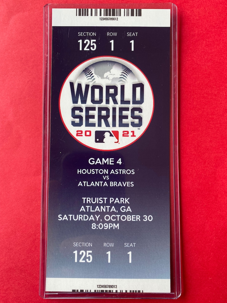 2021 MLB World Series 10/30 Ticket Stub Houston Astros Atlanta Braves