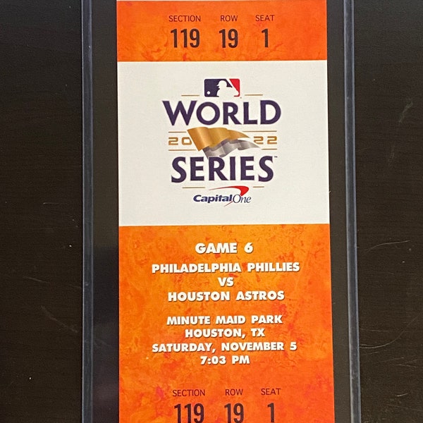 Replica World Series Ticket Braves Etsy Australia