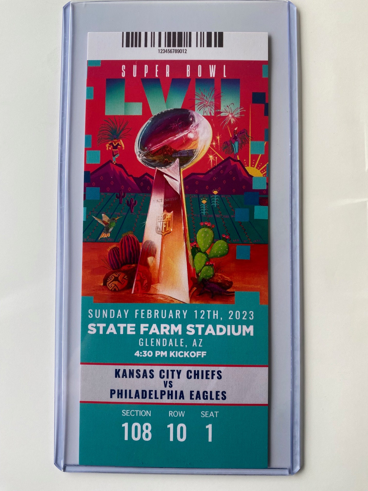 Highland Mint Philadelphia Eagles Super Bowl LVII Ticket Frame