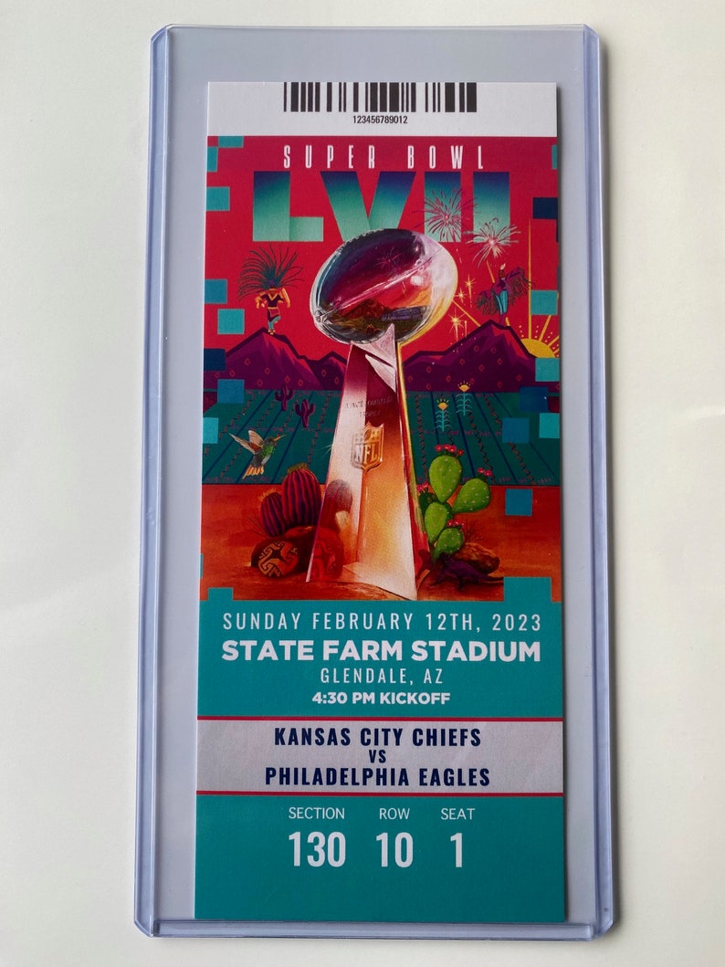 Super Bowl LVII Commemorative Ticket Stub With Holder KC Chiefs Vs