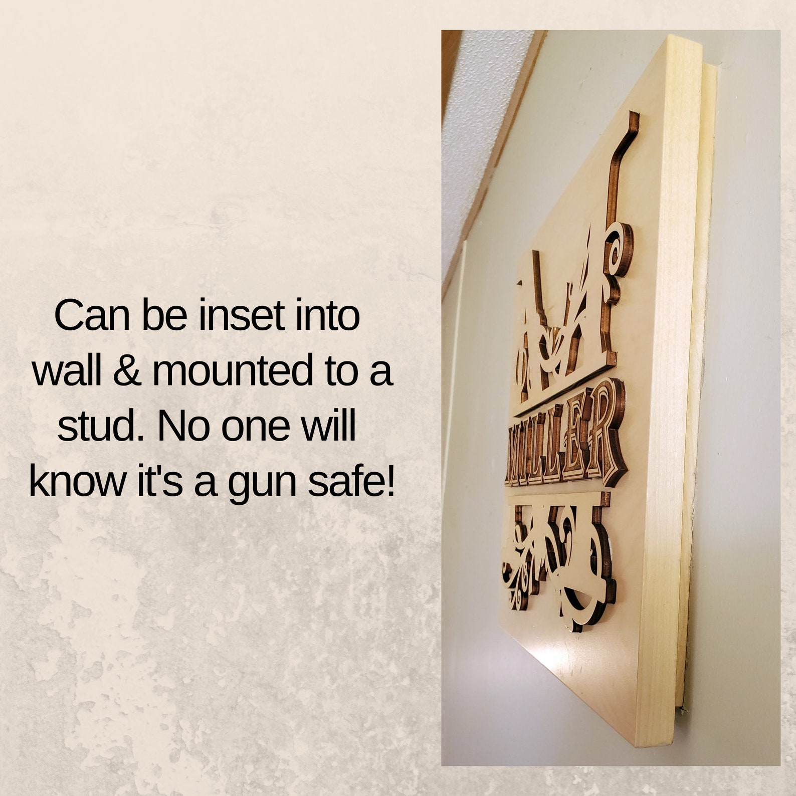 Gun Personalized Wall Safe Gun Wall Safe Gun Storage Etsy