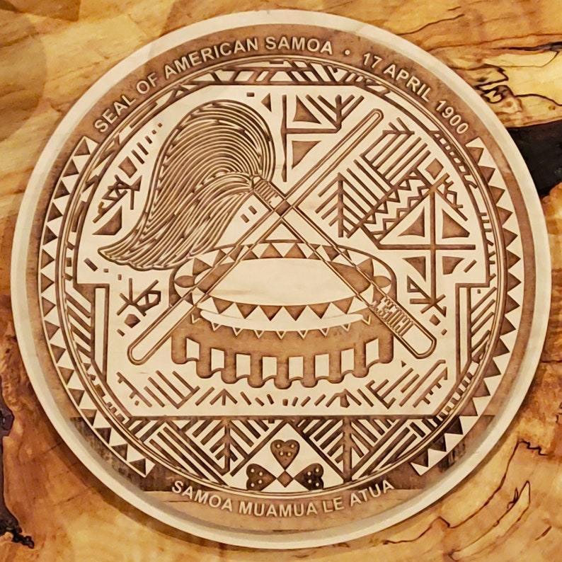 Seal of American Samoa Laser Etched Wall Art Samoan Seal Etsy
