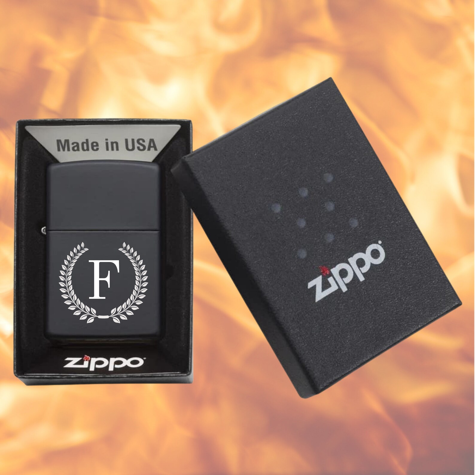 Zippo Engraved Black Matte Lighter Personalized Gifts for Etsy