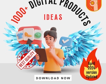 1000 idee di prodotti digitali da creare e vendere oggi per un reddito passivo, download digitali Etsy Idee per piccole imprese e bestseller da vendere