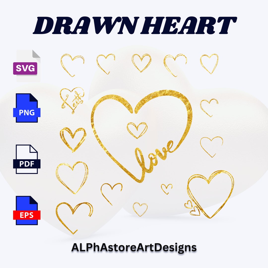 Doodle Heart SVG Bundle Heart Svg Bundle Svg Dxf Eps Png Files for ...