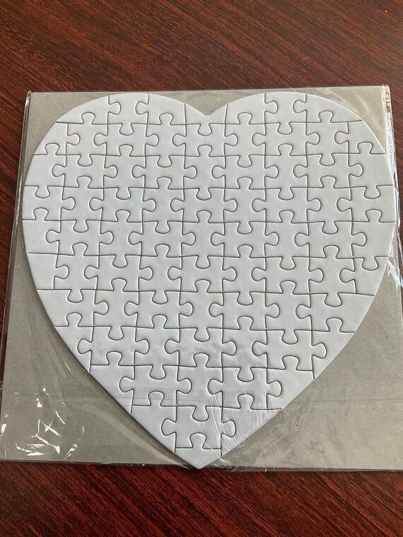 Rompecabezas personalizado en forma de corazón Etsy