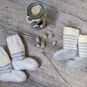 Chaussons bébé tricot gris - Ma Première Valise