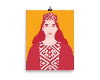 Art Print — Armenian Dress Red/Gold