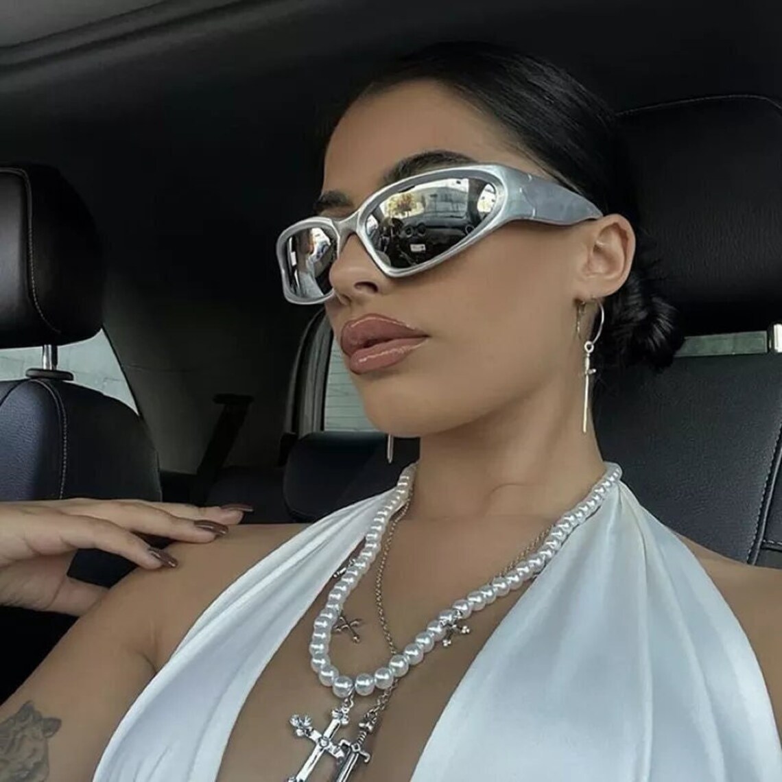 Kim Kardashian Silver Sunglasses Y2K Sunglasses Y2K Etsy