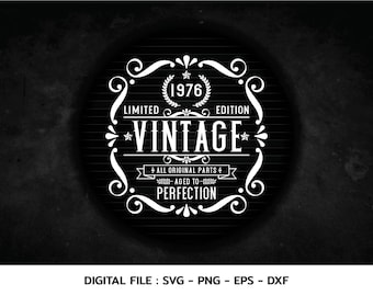 Vintage 1976 Birthday SVG Design: Aged to Perfection (Digital Download)