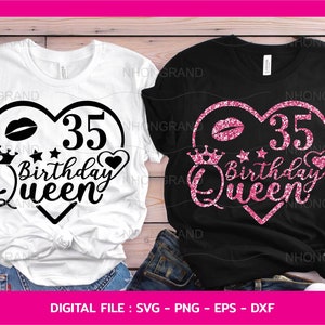35-årsdag drottning SVG: Hjärtkrona Glittertröja (digital nedladdning)