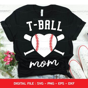 t-ball mom sport heart baseball svg mother's gift, t-shirt, Cricut Files, svg, png, eps, dxf, Instant Download