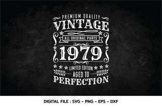 Ultrabasic T-shirt Uomo 'Original Parts Aged To Perfection 1979' - 45 Anni, Idea Regalo 45° Compleanno