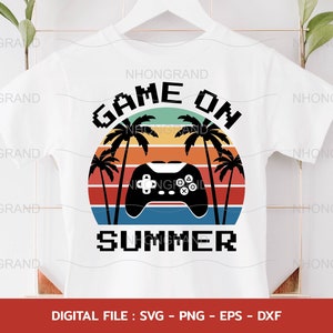 Game On Summer Vacation Retro SVG: Palm Beach Sunset (Instant Download)