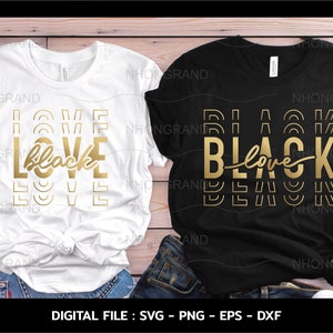 Juneteenth Golden Black Love Shirt, Couple (svg, png, eps, dxf) (Instant Download)