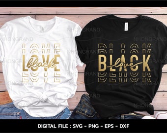 golden black love for juneteenth, lover gift couple shirt, Cricut Files, svg, png, eps, dxf, Instant Download