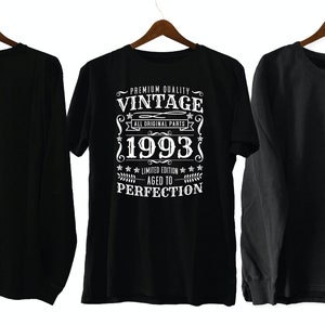 Birthday Vintage 1993 Svg, Aged to perfection, Birthday premium quality, t-shirt, Cricut Files, svg, png, eps, dxf, Instant Download image 2