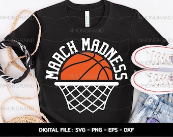 March Madness Basketball Hoop SVG: T-shirtontwerp (digitale download)