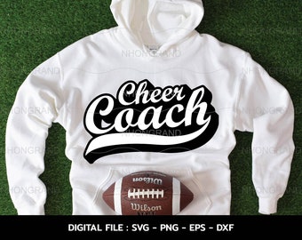 Cheer Coach Retro Design (svg, png, eps, dxf) (Instant Download)