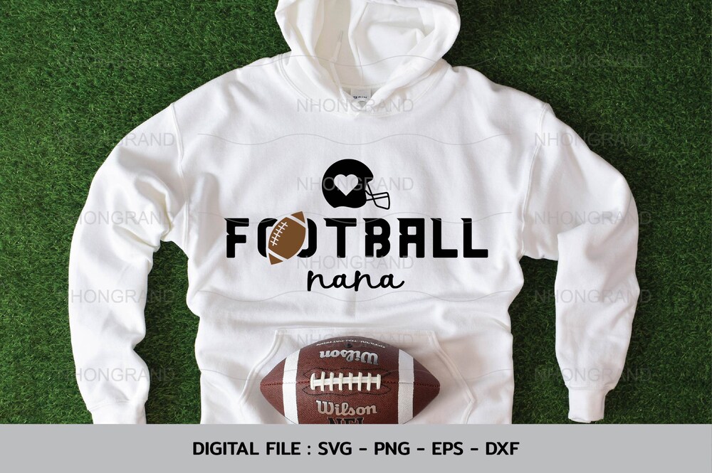 Nana Love American Football With Heart And Helmet, Lover Gift, T-Shirt, Cricut Files, Svg, Png, Eps, Dxf, Instant Download Trendy Fashion