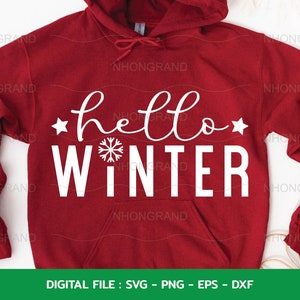 hello winter svg, Winter Winter Schnee Flocke Shirt, Liebhaber Geschenk, T-shirt, Cricut Dateien, svg, png, eps, dxf, Instant Download