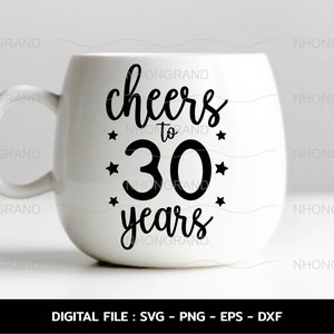 Prost auf 30 Jahre Jubiläum Feier lustiger Stern, T-Shirt, Cricut Dateien, svg, png, eps, dxf, Instant Download