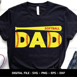 Softball Dad SVG: Father&#39;s Day Sports Design (Digital Download)