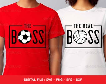 The Boss/Real Boss Couple Shirts SVG: Valentine's Day (Instant Download)