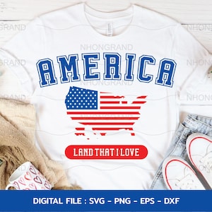 America Land that I love svg, mit Karte Flagge USA für 4