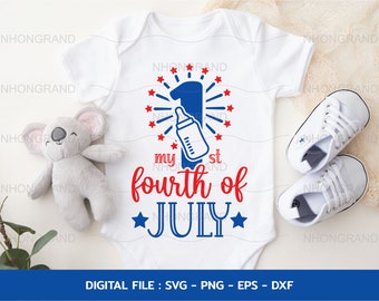 My First 4th of July Baby Design, Patriotic svg, png, eps, dxf (Instant Download)