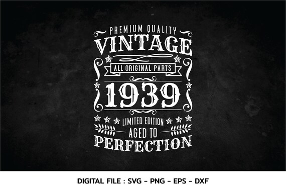 Vintage 1939 80th Birthday T-Shirt Perfection-Original Parts Vintage 1939 80th Birthday T-Shirt Perfection-Original Parts