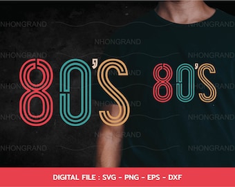 Birthday Classic Vintage 80's Svg, t-shirt, Cricut Files, svg, png, eps, dxf, Instant Download