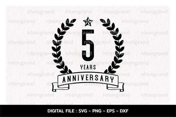 ５ｔｈ　Ａｎｎｉｖｅｒｓａｒｙ　Ｙｅａｒ’ｓ　Ｆｉｎａｌ　Ｌ 5 years anniversary celebration monogram svg, t-shirt, Cricut Files, svg,  png, eps, dxf, Instant Download