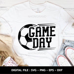 Voetbalwedstrijddag shirt SVG: Heart Love Sport, Cricut-bestanden (digitale download)