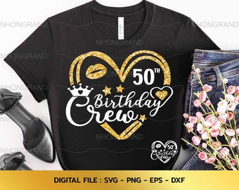 SVG de la tripulación del 50.º cumpleaños: Diseño de camiseta del Queen Squad (descarga digital)
