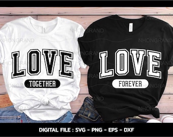 Couples Love SVG: Matching Valentine's Day T-Shirt Design (Digital Download)
