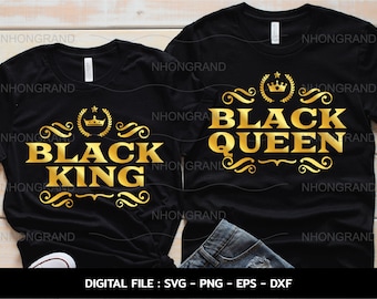 Black King and Queen SVG: African American Couple, Cricut Files (Instant Download)