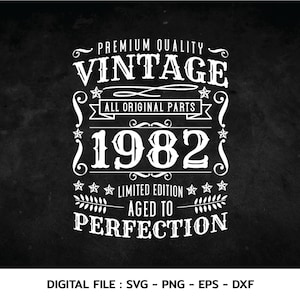 Birthday Vintage 1982 Svg Aged to perfection Birthday | Etsy