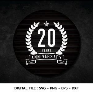 20 jaar jubileum viering monogram svg, t-shirt, Cricut Files, svg, png, eps, dxf, Instant Download