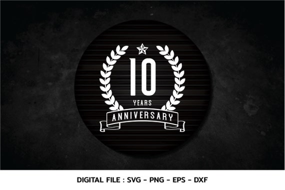 トップス 10th Anniversary Logo Embroidery Tee 36 10 Years Anniversary Celebration Monogram Svg, T-shirt