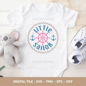 Kleiner Matrose mit Seil Anker und Boot Steuerrad Cutie, Liebhaber Geschenk T-Shirt, Cricut Dateien, svg, png, eps, dxf, Instant Download
