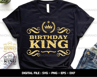 Birthday King SVG: Vintage Anniversary Design (Digital Download)