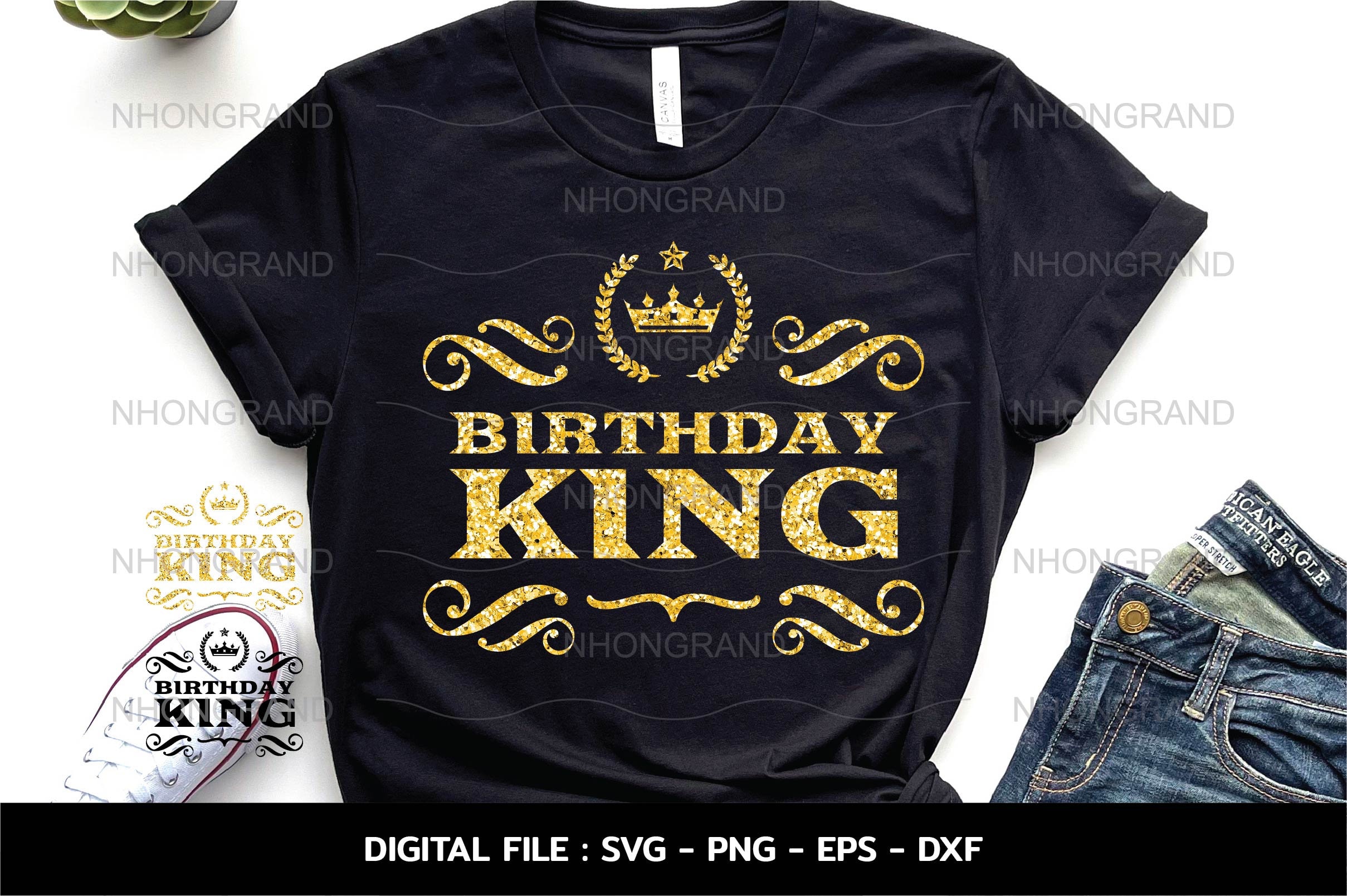 Birthday King SVG: Vintage Anniversary Design (digital Download