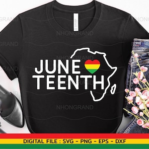 liefde hart juni met Afrika kaart, minnaar cadeau t-shirt, Cricut bestanden, svg, png, eps, dxf, Instant Download